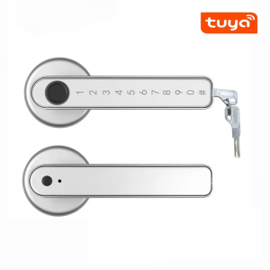 Personlized Products Tuya Smart Electronic Fingerprint Door Handle Lock Lever Door Lock
