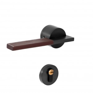 Cheap price Premium Interior Reversible Door Handles Set Interior Zinc Alloy Black Door Handle with Lock