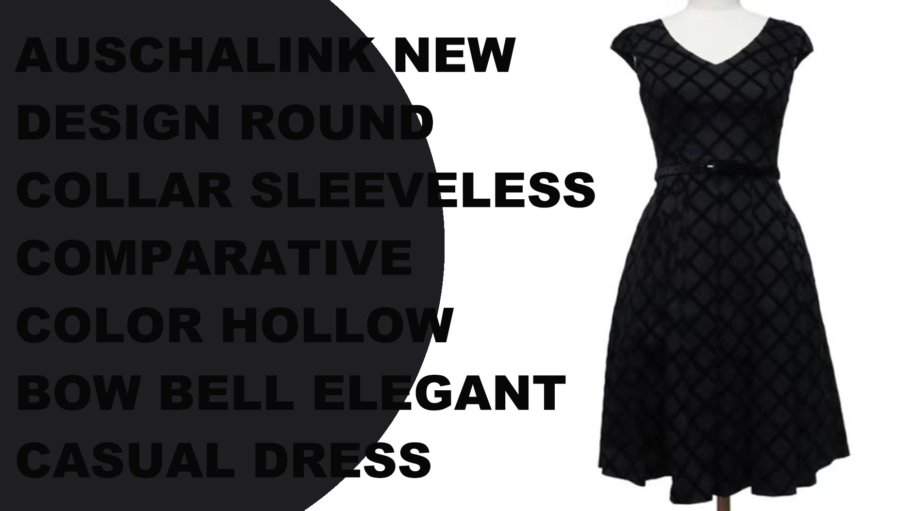 Quality 2022 New V-collar sleeveless waist-in patchwork plaid Flared casual dress for women Manufacturer | Auschalink