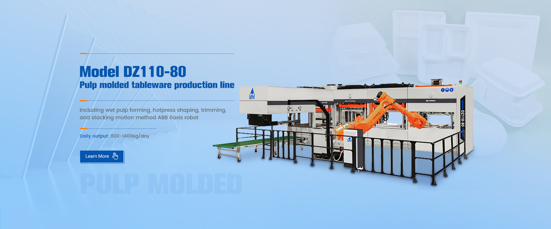 Model DZ110-80 pulp molded table ware production line