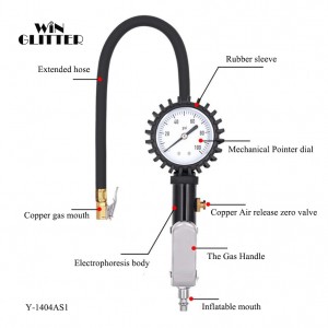 Y-T022 250psi 17BAR 3 in 1 heavy duty precision tire inflator Gauge Universal for CAR TRUCK RV SUV