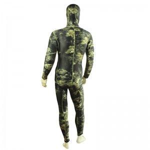 3MM Camouflage in dui pezzi di pesca subacquea Muta da uomo in nylon doppia cucitura accecante