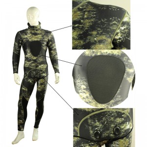 3MM Camouflage in due pezzi per la pesca subacquea Muta da uomo in doppio nylon con cuciture accecanti