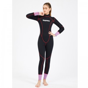 High quality CR NEOPRENE with nylon 3mm flat lock ladys full wetsuit