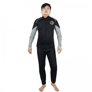 5mm CR Neoprene two piece with long sleeve Jacket Mens diving suit