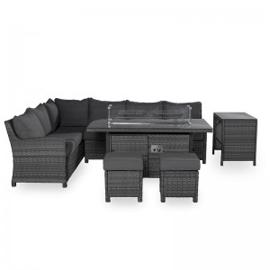 DINING CORNER GARDEN SOFA SET WITH FIRE PIT TABLE / AR-0058