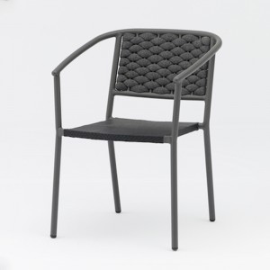 Stack dining chair AV-62 olefin rope with rubber core and textilene seat