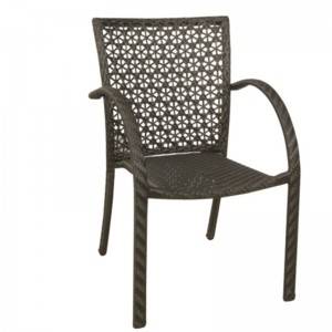 Aluminium Frame Hand-Woven PE Rattan Stackable Chair