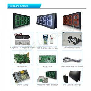 China Cheap price 4 Digit 7 Segment LED Display Gas Station Price Sign 8 Inch