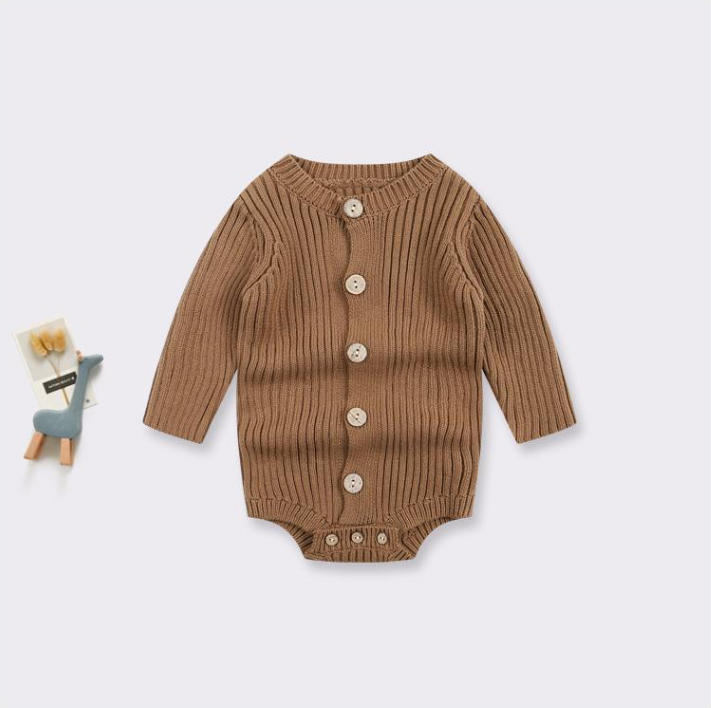 Infant Warm Fall Winter Outfit Soft Cable Knitted Romper Onesies