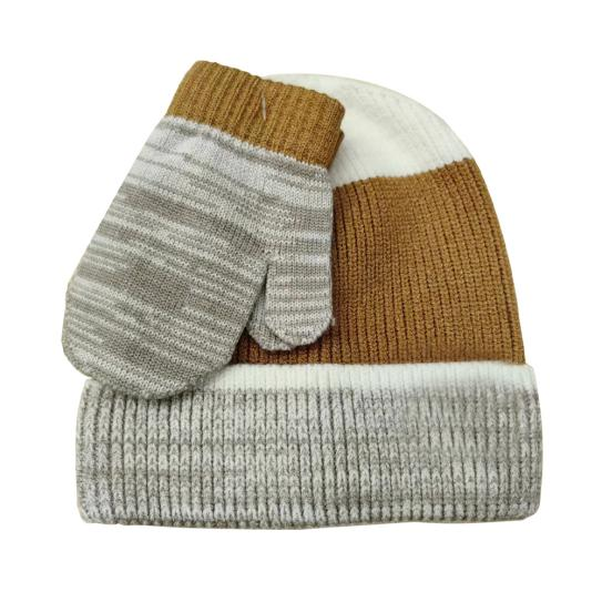 BABY COLD WETHER KNIT HAT&MITTENS SET