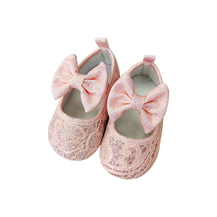 Glitter PU soft Leather infant Mary Jane With Bow