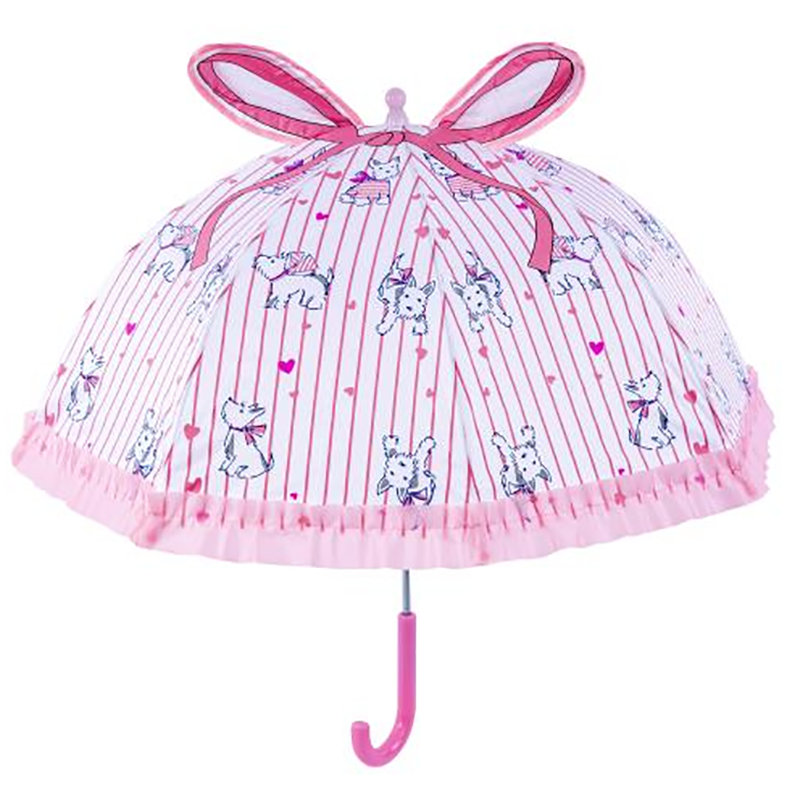 Clear/Polyester Umbrella With Allover Animal Printing for Kids
