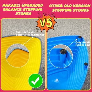 makarci Stepping Stones for Kids 12pcs Obstacle Course Play Indoor and Outdoor, Non-Slip Rubber Rim Hilltop Promote Coordination, Balance for Age 3 +（Original）