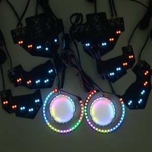 LED Multi-color DRL Boards Halo Rings Demon Eyes for 2018-2022 Ford Mustang