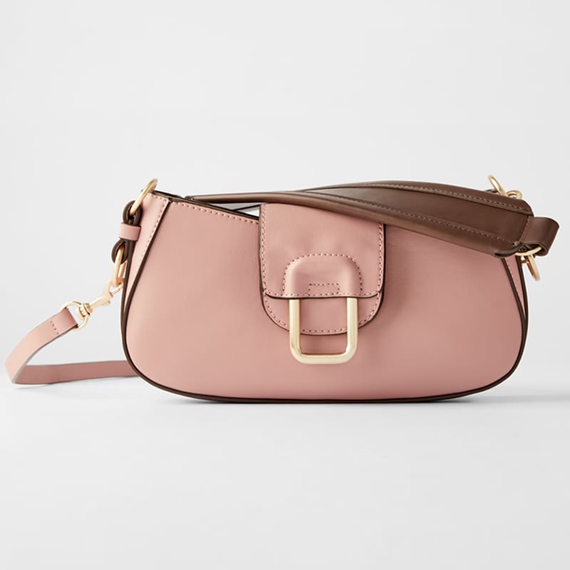 Wholesale Custom Cross Shoulder Bag Suppliers –  Custom Smooth Leather Women Shoulder Baguette Bag Pink Handbag Purse – Champion