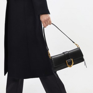 Custom Smooth Leather Women Baguette Bag Shoulder Handbag Purse