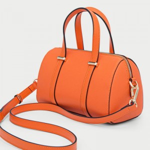 Custom Leather Women Small Handbag Boston Satchel City Bag