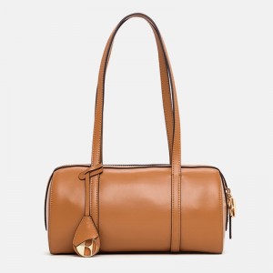 Well-designed China Manufacturer PU Leather Handbag with Bamboo Handle Women Handbag