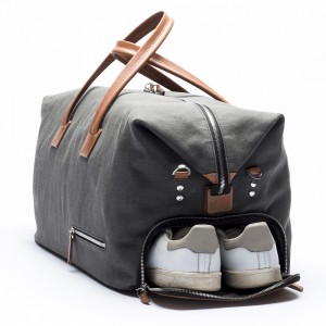 Custom Canvas Duffle Weekender Bag With Shoe Compartment Manufacturer