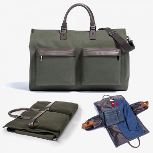 Custom Luxury Men’s Suit Carrier Travel Canvas Garment Bag Manufacturer
