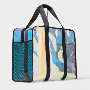 Custom Waterproof Hologram Clear Fashion Duffle Weekender Bag For Men
