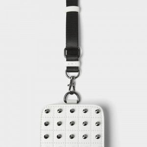 Custom White Leather Studded Crossbody Cell Phone Bag Case Manufacturer