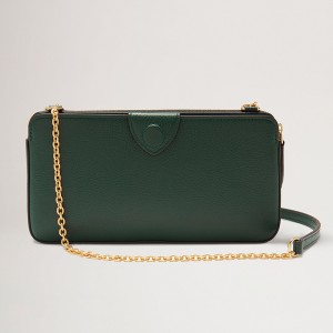 Custom Green Leather Crossbody Wallet On Chain For Women Manufacturer