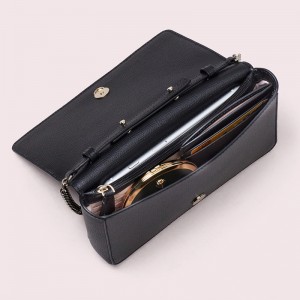 Custom Black Leather Crossbody Wallet Bag For Women Manufacturer