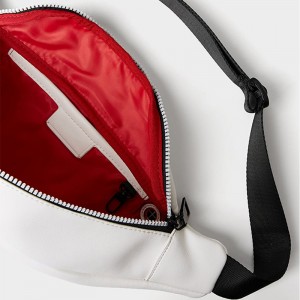 Custom White Leather Mens Crossbody Fanny Pack Fashion Belt Bag Manufacturer