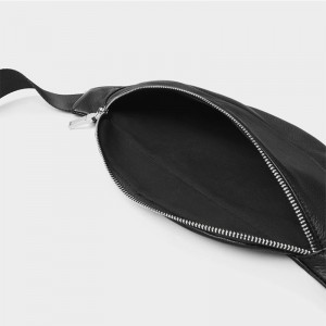 Black Pebble Soft Leather Mens Crossbody Belt Bag Fanny Pack Manufacturer