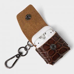 Custom Croc Animal Embossing Leather Headphone Airpods Case Manufacturer