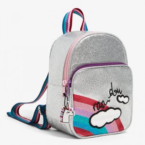 Custom Metallic Glitter Fashion Kids Backpack Girls School Bag Manufacturer