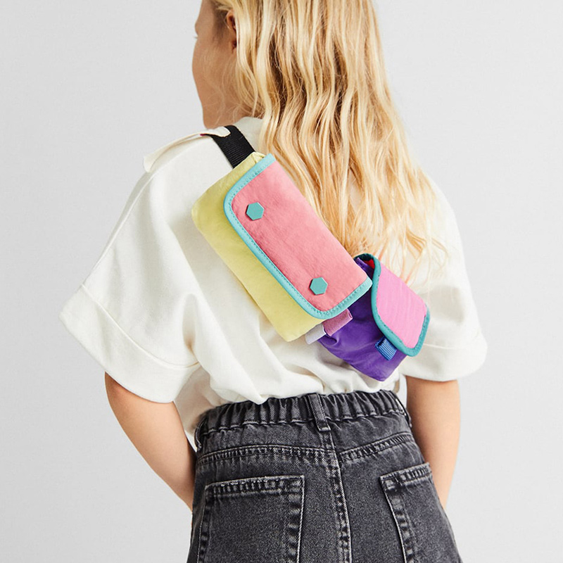 Kids Overnight Bags Manufacturers –  Custom Fabric Fashion Kids Fanny Pack Belt Bag Set For Girls Factory – Champion