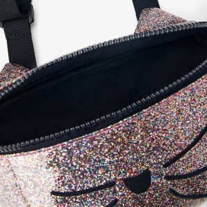 Custom Glitter Fashion Kids Fanny Pack Belt Bag With Pompom