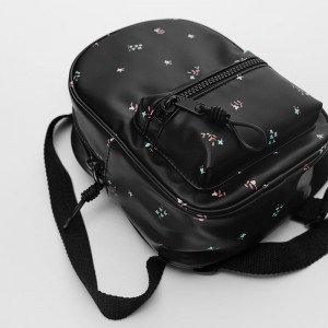 Custom Black Mini Fashion Kids Leather Backpack School Bag Manufacturer