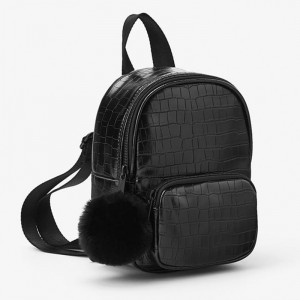 Custom Black Croc Leather Mini Fashion Kids Backpack School Bag Manufacturer