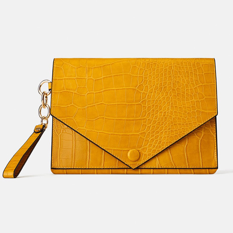 Wholesale Custom Travel Bags For Women Manufacturers –   Custom Croc Leather Women Envelope Clutch Bag Wristlet Pouch Manufacturer – Champion