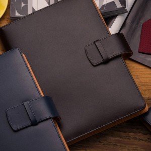 Custom Luxury A5 Smooth Leather Binder Agenda Organizer Manufacturer