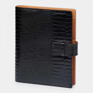 Custom A5 Deep Brown 6 Ring Binder Organizer Leather Agenda Manufacturer
