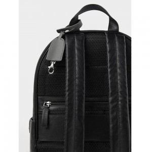 Custom Black Leather Mens Laptop Urban City Backpack Manufacturer