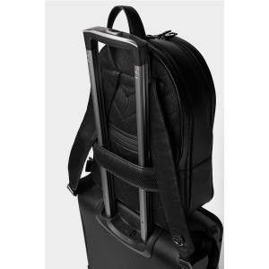 Custom Black PU Leather Men’s Laptop Basic Backpack Manufacturer