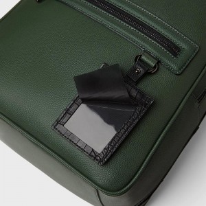 Custom PU Leather Men Laptop Basic Business Backpack Manufacturer