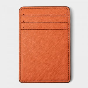 Custom Saffiano Leather Slim Studded Mens Credit Card Holder Manufacturer