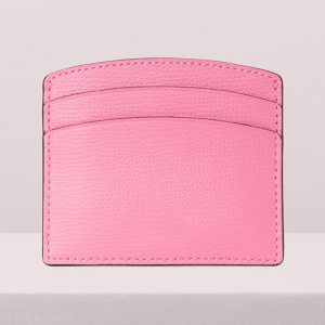 Custom Orange Crossgrain Leather Slim Credit Card Case Holder For Women