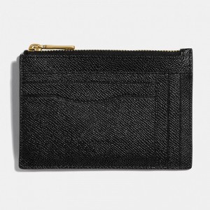 Custom Black Leather Women Zip Card Holder Wallet Manufacturer