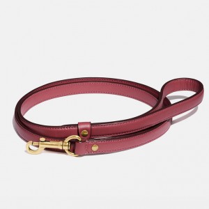 Custom Luxury Pink Smooth Leather Pet Dog Collars Manufacturer