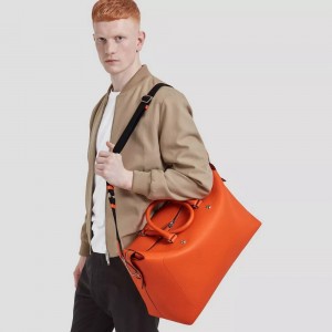 Custom Leather Men’s Zipper Travel Duffle Weekender Bag Manufacturer