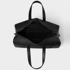 Custom Black Leather Fashion Mens Travel Holdall Weekender Bag Manufacturer