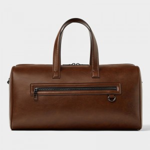 Wholesale Custom Toiletry Bag For Men Suppliers –  Custom Brown Leather Fashion Mens Travel Duffel Weekender Bag Manufacturer – Champion